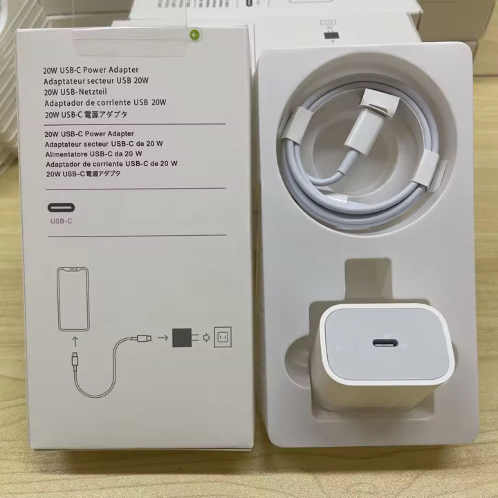 iPhone 20W USB-C POWER ADAPTER USB-C TO C CABLE