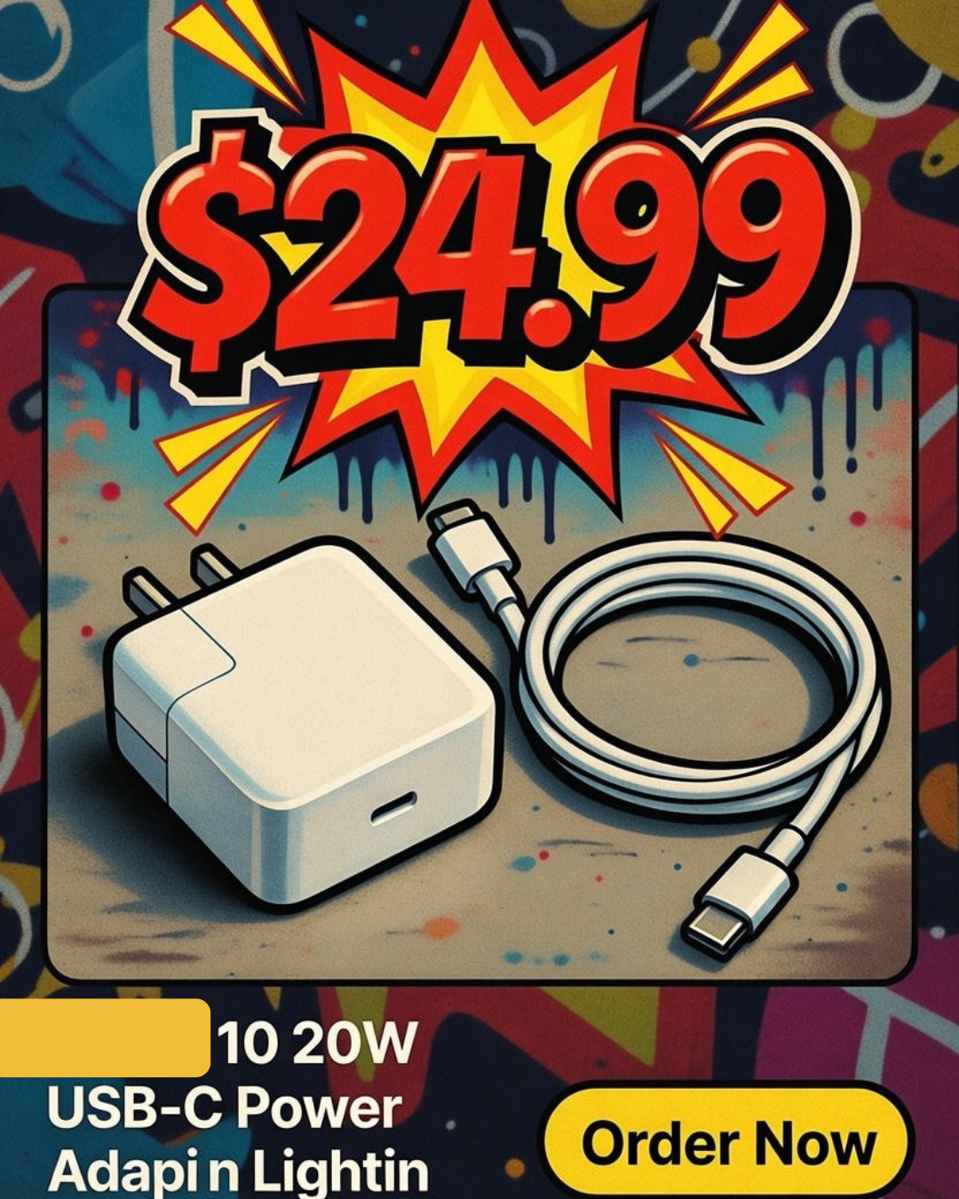 iPhone 20W USB-C power adapter USB-C to Lightning Cable